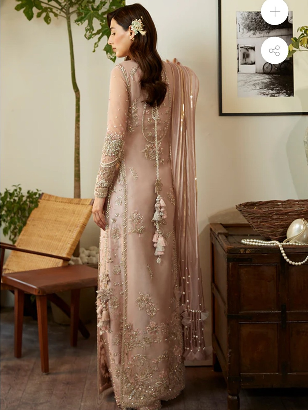Suffuse Blush Pink Embellished Maxi Dress by - Picture 2 of 3